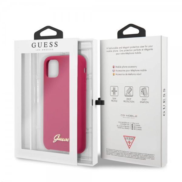 Guess iPhone 11 Pro Skal Silikone Cover Vintage Rød