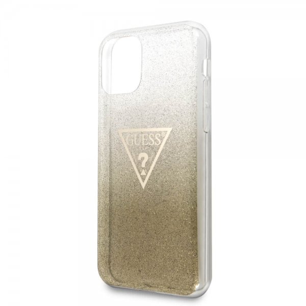 Guess iPhone 11 Pro Cover Solid Glitter Cover Guld