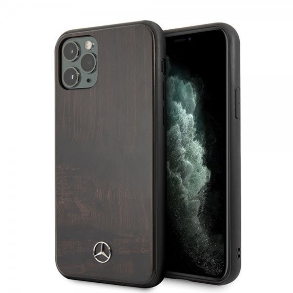 Mercedes Benz iPhone 11 Pro Cover Wood Line Rosewood