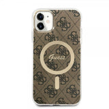 Guess iPhone 11 Cover 4G Pattern MagSafe Brun