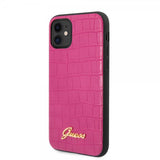 Guess iPhone 11 Cover Croco Rosa