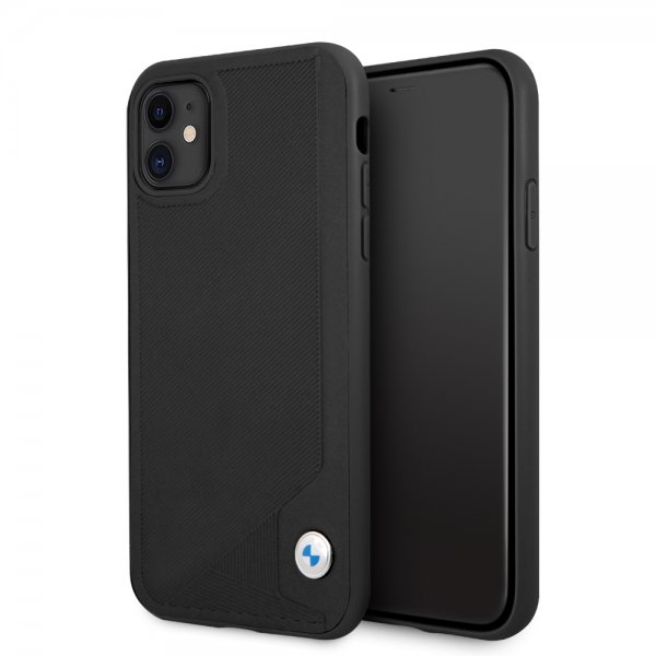 BMW iPhone 11 Cover Prægede Striber Sort
