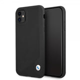 BMW iPhone 11 Cover Prægede Striber Sort