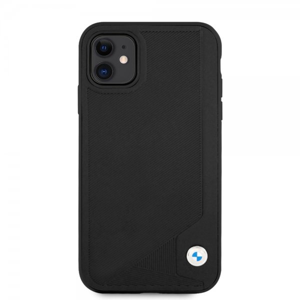 BMW iPhone 11 Cover Prægede Striber Sort