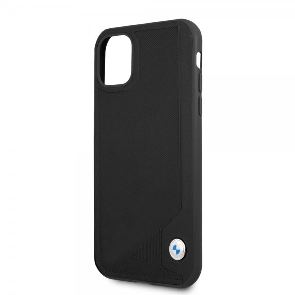 BMW iPhone 11 Cover Prægede Striber Sort