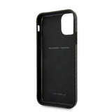 Ferrari iPhone 11 Cover Kulfibertekstur Gult Logo Sort
