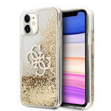 Guess iPhone 11 Cover Liquid Glitter Guld Klar