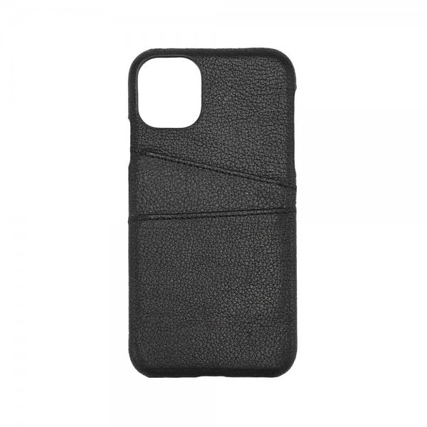 Onsala iPhone 11 Cover med to Kortlommer Ægte Læder Sort