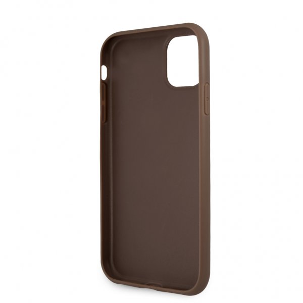Guess iPhone 11 Cover Metal Logo Brun
