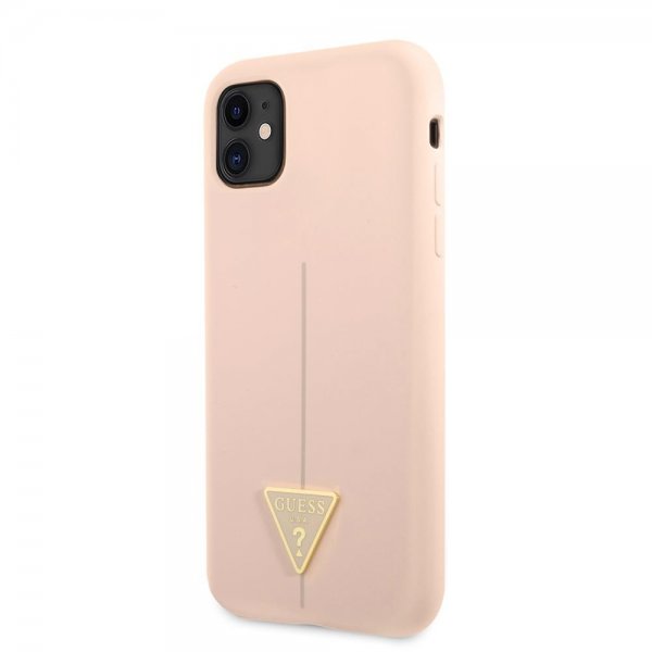 Guess iPhone 11 Cover Metal Triangle Rosa