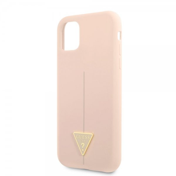 Guess iPhone 11 Cover Metal Triangle Rosa