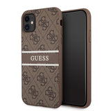 Guess iPhone 11 Cover Printed Stripe Brun