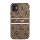 Guess iPhone 11 Cover Printed Stripe Brun