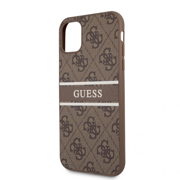 Guess iPhone 11 Cover Printed Stripe Brun