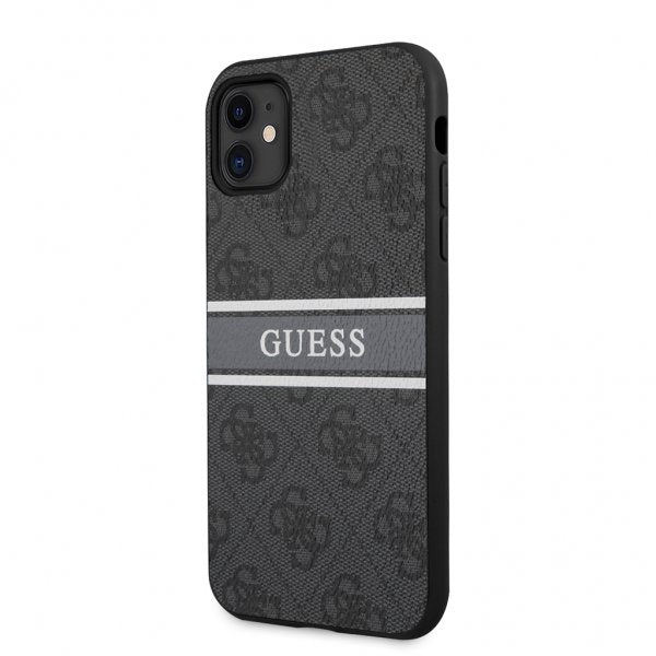 Guess iPhone 11 Cover Printed Stripe Grå