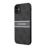 Guess iPhone 11 Cover Printed Stripe Grå