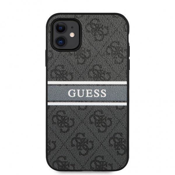 Guess iPhone 11 Cover Printed Stripe Grå