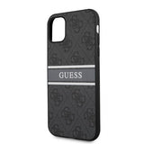 Guess iPhone 11 Cover Printed Stripe Grå