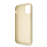 Guess iPhone 11 Cover Saffiano Guld