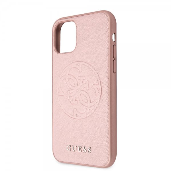 Guess iPhone 11 Cover Saffiano Rosaguld