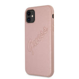 Guess iPhone 11 Cover Saffiano Vintage Script Rosegold