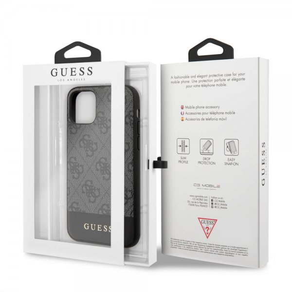 Guess iPhone 11 Cover Stripe Grå