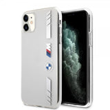 BMW iPhone 11 Cover Stripes Silver Transparent