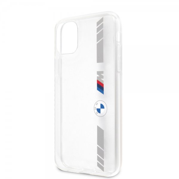 BMW iPhone 11 Cover Stripes Silver Transparent