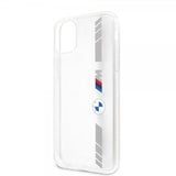BMW iPhone 11 Cover Stripes Silver Transparent