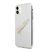 Guess iPhone 11 Cover Vintage Script Guld Klar