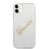 Guess iPhone 11 Cover Vintage Script Guld Klar