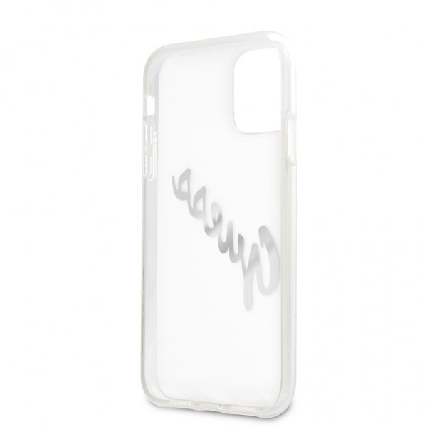 Guess iPhone 11 Cover Vintage Script Sølv Klar
