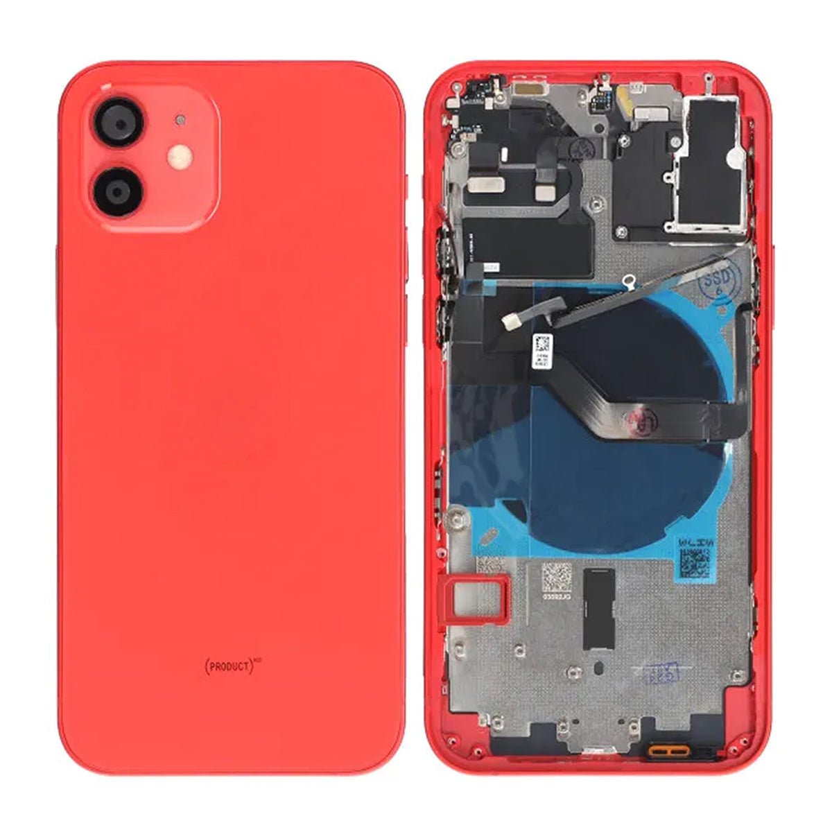 iPhone 12-bagside med komplet ramme OEM - Rød