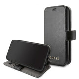 Guess iPhone 12 Mini Cover Lædertekstur Sort