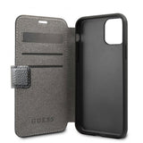 Guess iPhone 12 Mini Cover Lædertekstur Sort