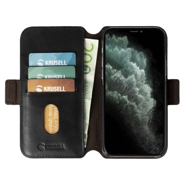Krusell iPhone 12/iPhone 12 Pro Etui Sunne PhoneWallet Vintage Black