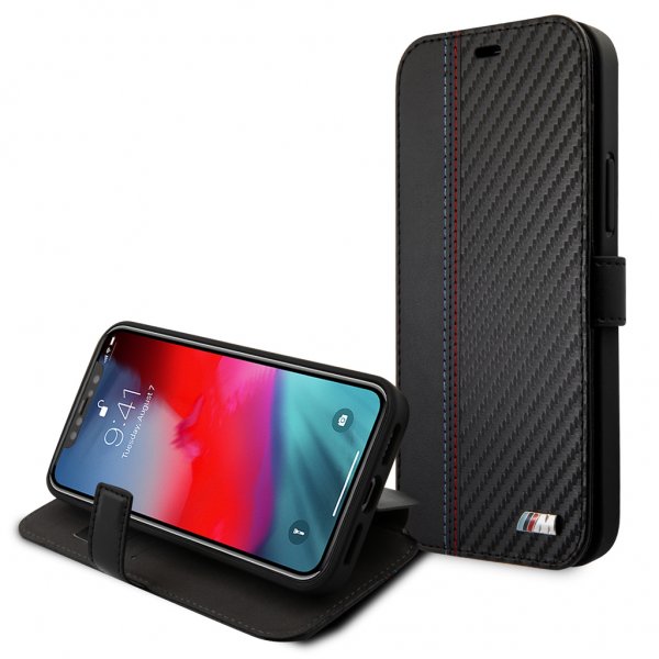 BMW iPhone 12/iPhone 12 Pro Etui Dynamisk Carbon Sort