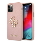Guess iPhone 12/iPhone 12 Pro Cover 4G Logo Saffiano Pink