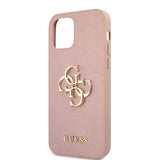 Guess iPhone 12/iPhone 12 Pro Cover 4G Logo Saffiano Pink