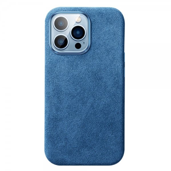 iPhone 12/iPhone 12 Pro Cover Alcantara MagSafe Blå