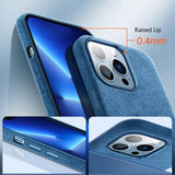 iPhone 12/iPhone 12 Pro Cover Alcantara MagSafe Blå