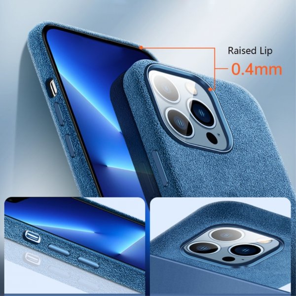 iPhone 12/iPhone 12 Pro Cover Alcantara MagSafe Grå