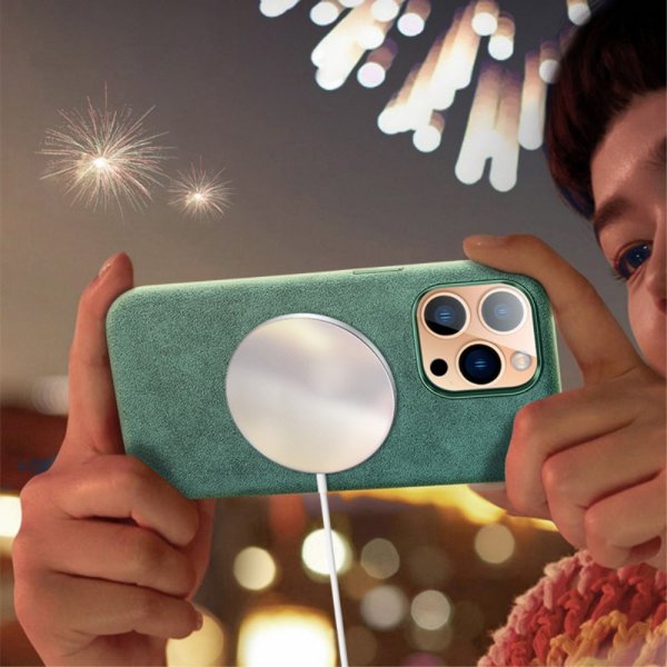 iPhone 12/iPhone 12 Pro Cover Alcantara MagSafe Grå