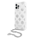 Guess iPhone 12/iPhone 12 Pro Cover Chain Peony Silver