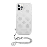Guess iPhone 12/iPhone 12 Pro Cover Chain Peony Silver