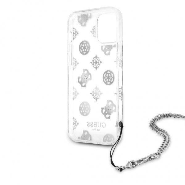Guess iPhone 12/iPhone 12 Pro Cover Chain Peony Silver