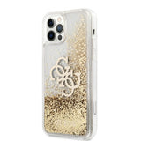 Guess iPhone 12/iPhone 12 Pro Cover Flydende Glitter Guld Klar