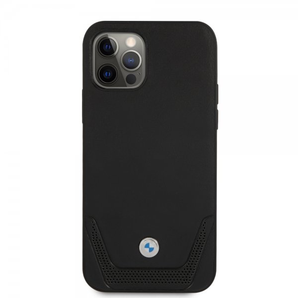 BMW iPhone 12/iPhone 12 Pro Cover Logo Perforeret Sort