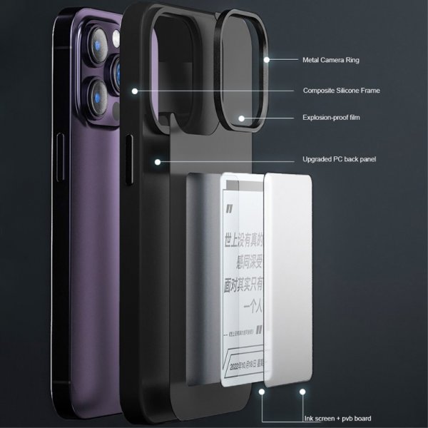 iPhone 12/iPhone 12 Pro Etui med indbygget Display E Ink Case Sort