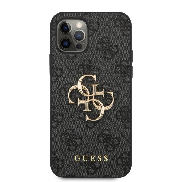 Guess iPhone 12/iPhone 12 Pro Cover Metal Logo Grå